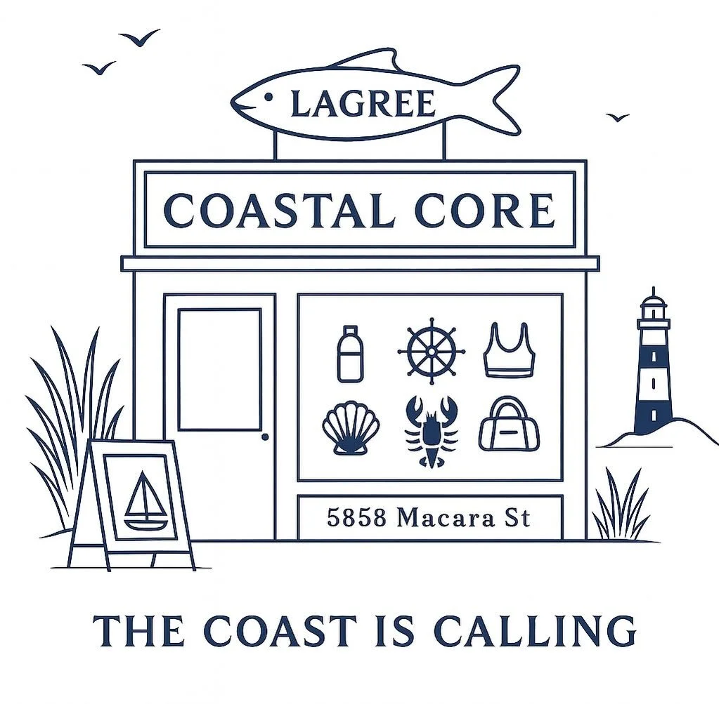 From the lighthouse to the shoreline icons, this little sketch captures the heart of our brand: minimal, maritime, and made for movement.  COMING SOON to Macara St