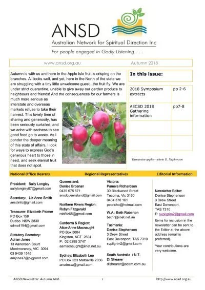 Autumn 2018 ANSD Newsletter