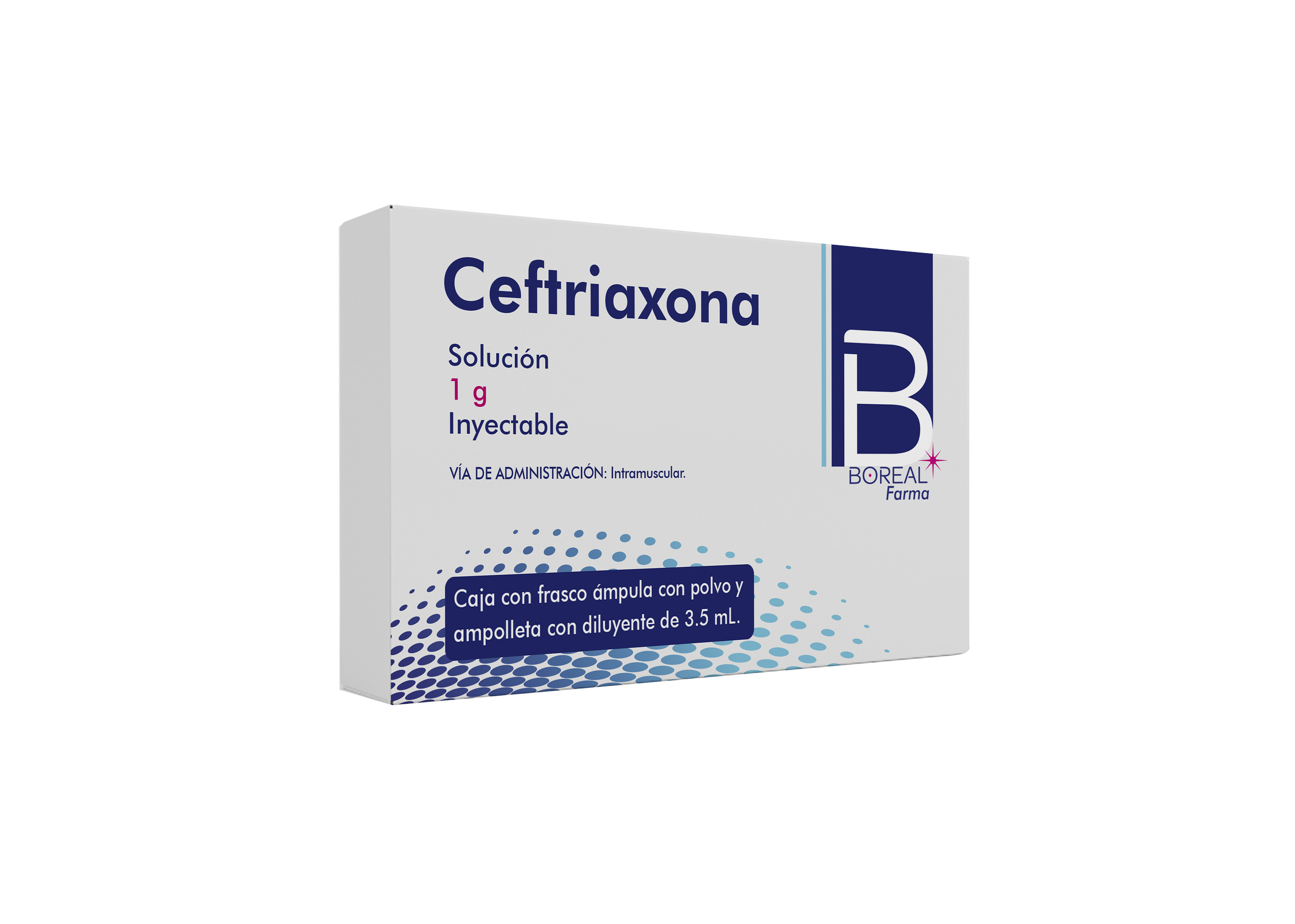 BF Ceftriaxona IM 1g  solución inyectable C/1 ampolleta