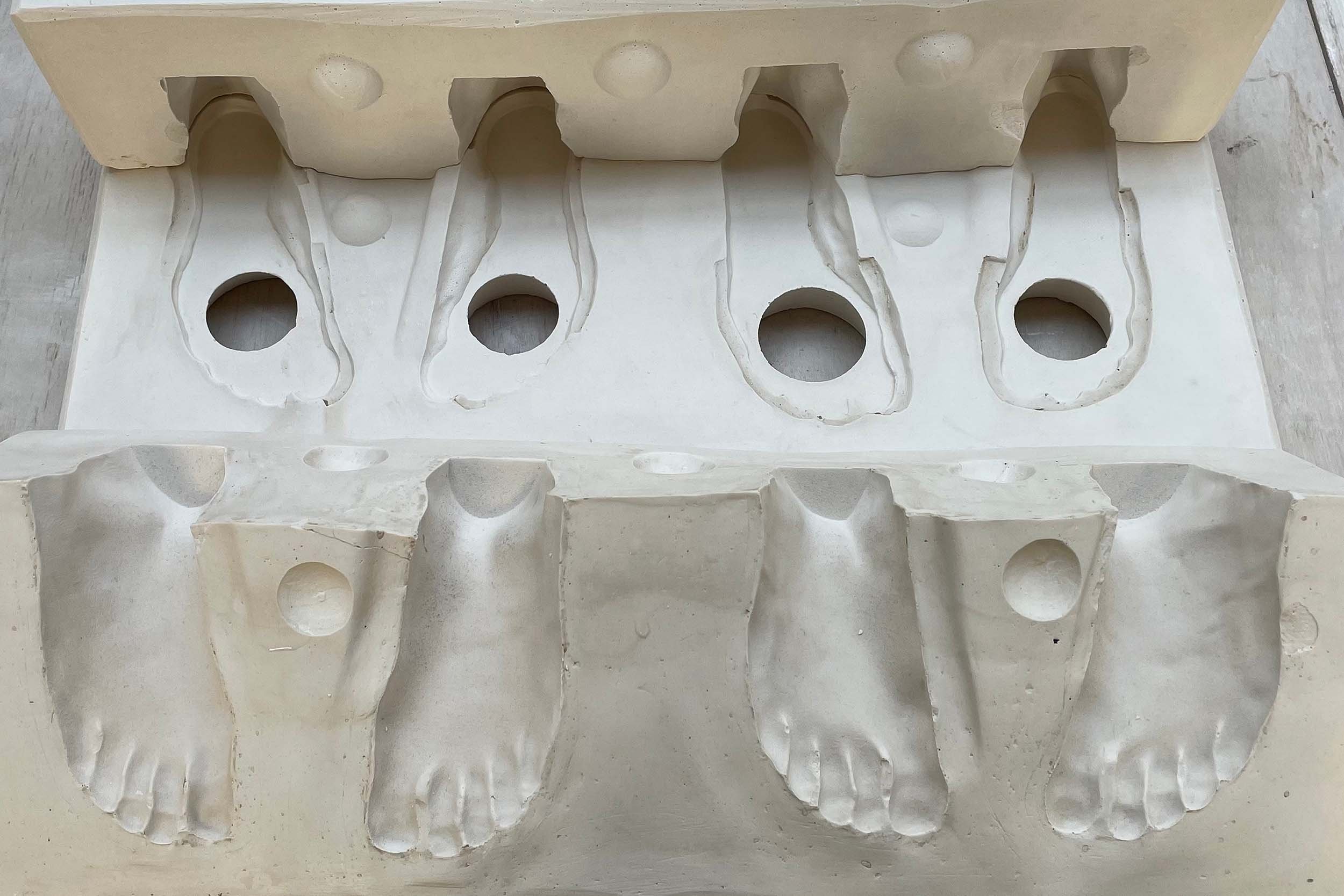 Client: Jonathan Baldock - multi- disciplinary artist - multi- part moulds made of body parts