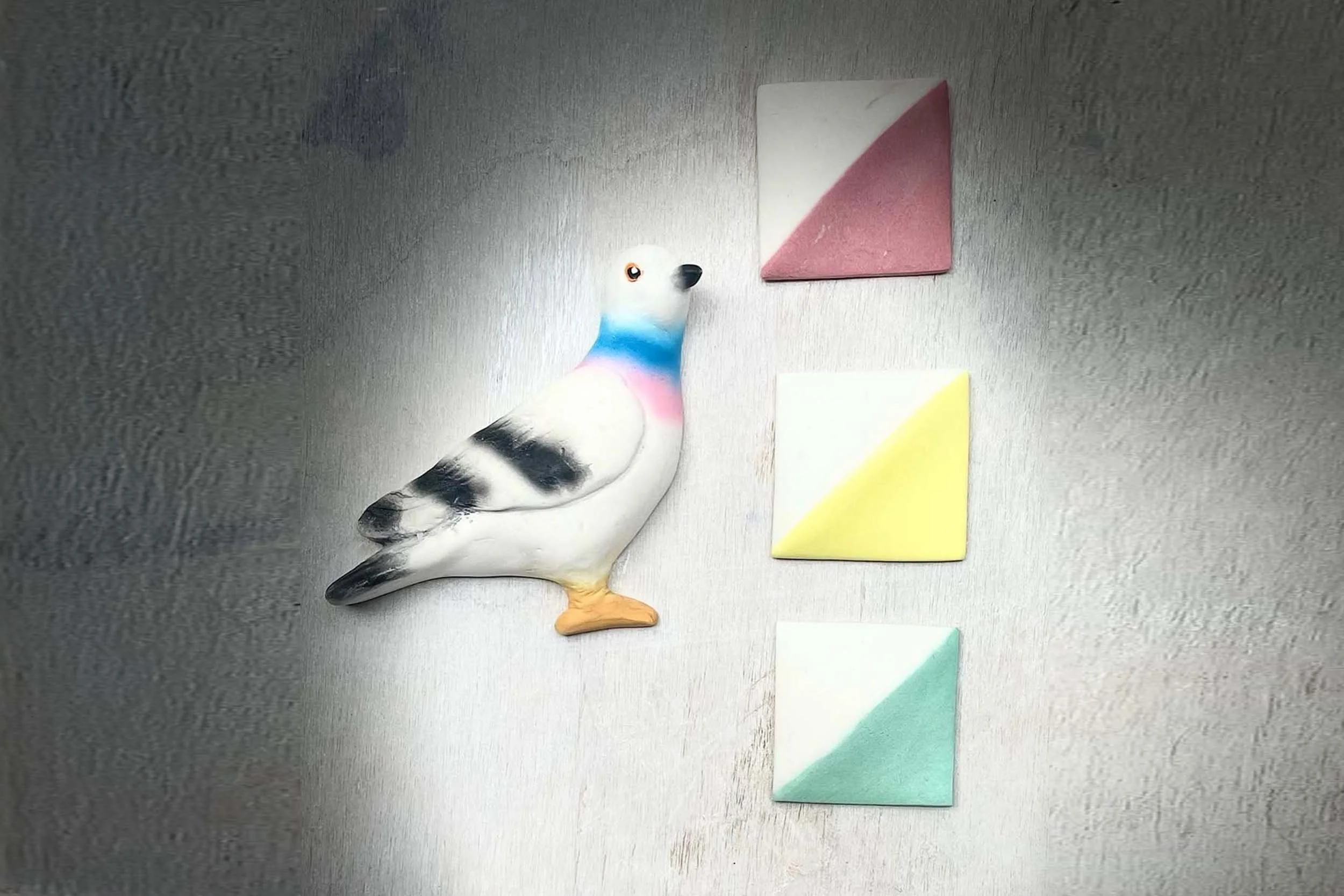 Client: Kettles Yard for JW Anderson pigeon button (cast jesmonite, air brushed)