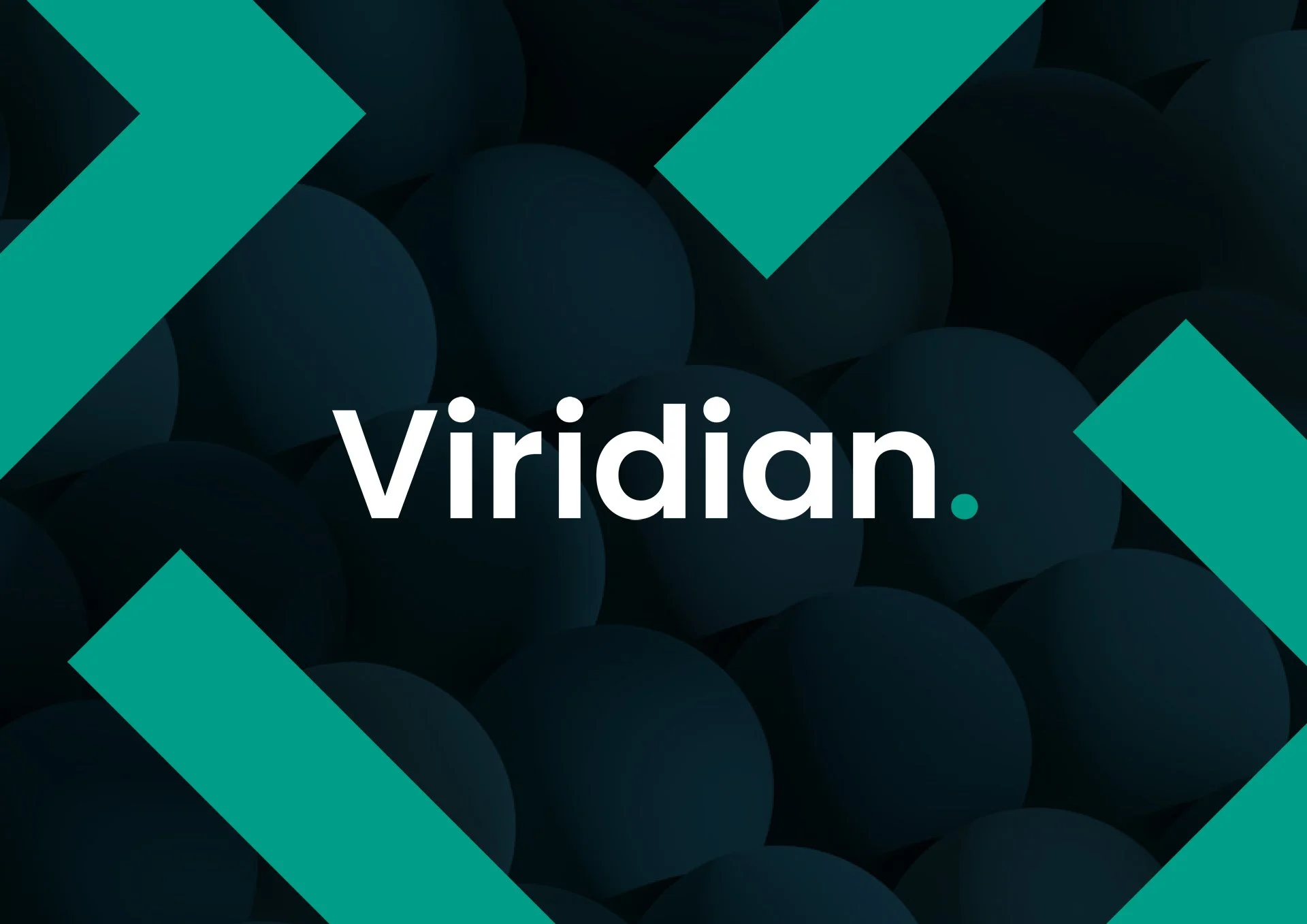 Viridian logo with V graphics on blue background