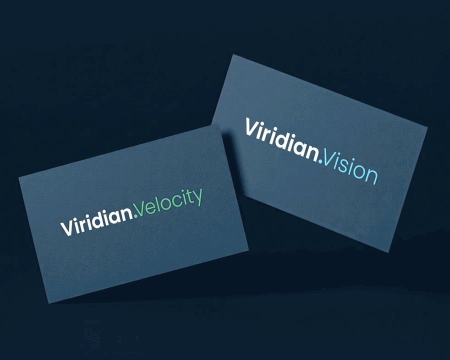 Moving image of Viridian business cards