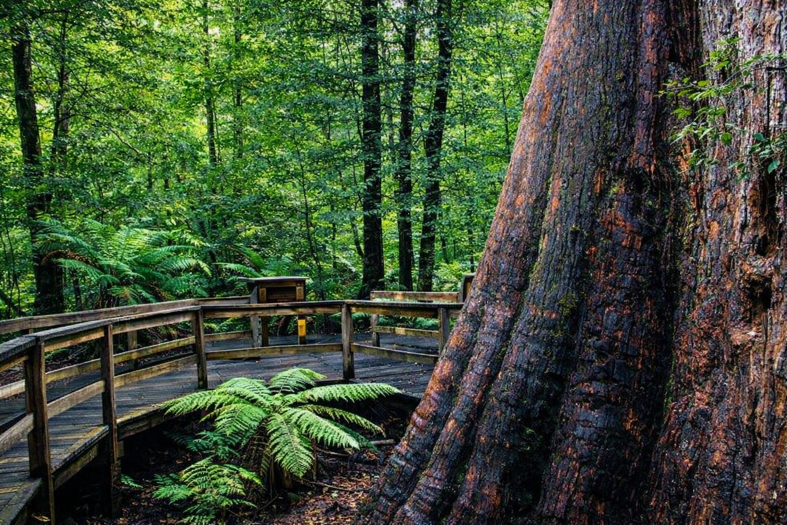 The Ada Tree is the largest flowering tree in the world. The +/- 45 minute rainforest path in the most stunning we've seen in the world (in our travels anywat).