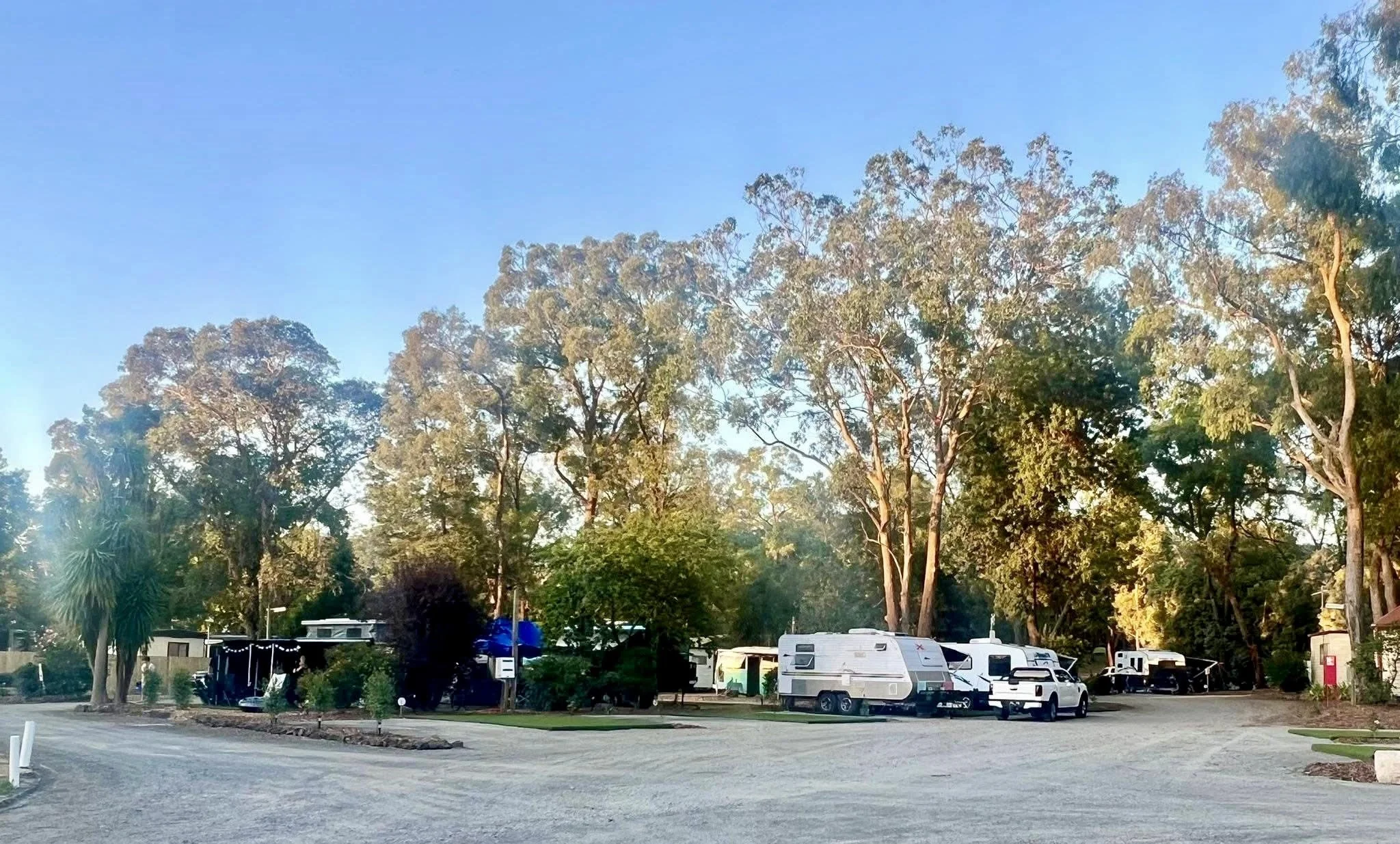 All the trees have been inspected and attended to by a L5 Arborist team (guest safety is #1) whilst ensuring Koala habitat and some summer shade is preserved.