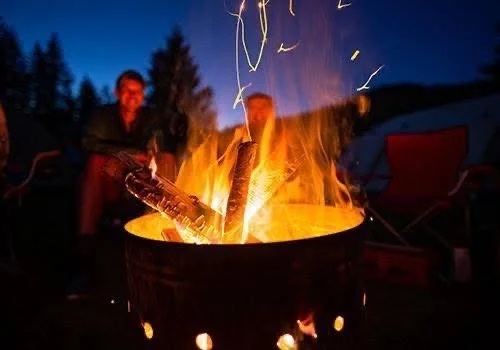 Fire drums welcome on all off grid sites - a beautiful communal fire area in the main powered park section.
