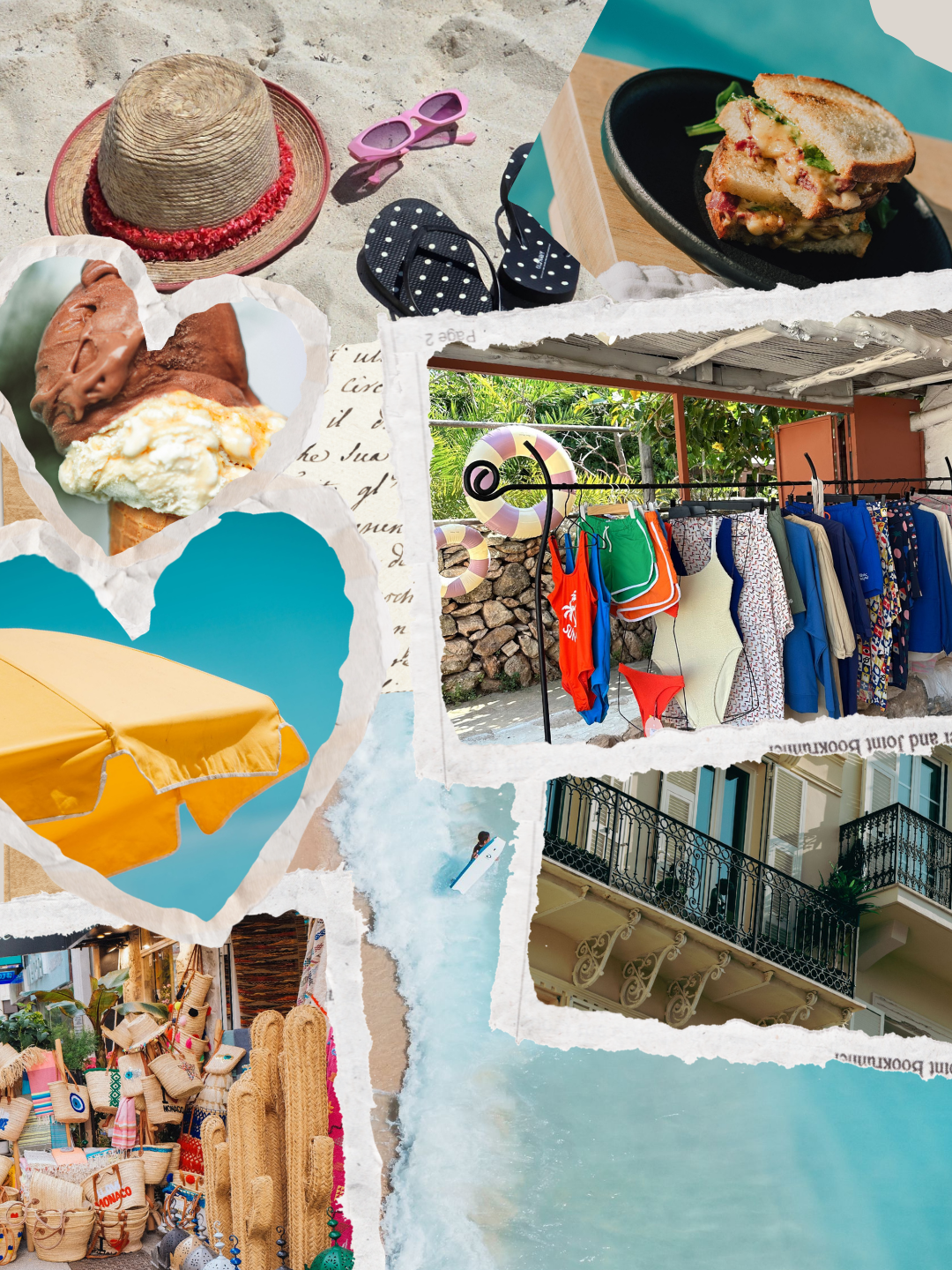 A Summer Moodboard with Summertime Activities, Beach, and Food