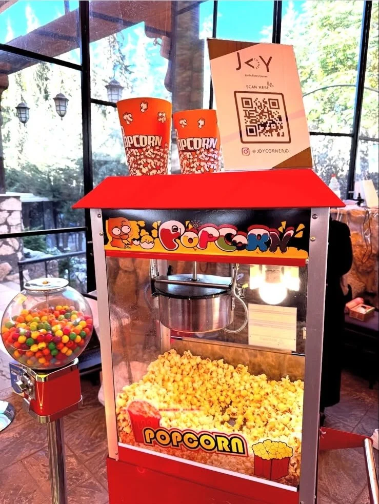 Popcorn stand at a summer party