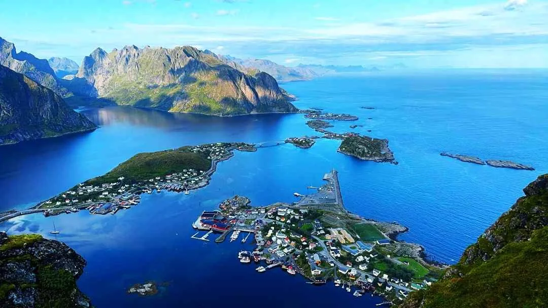 Lofoten Norway from a summit Reine.JPG