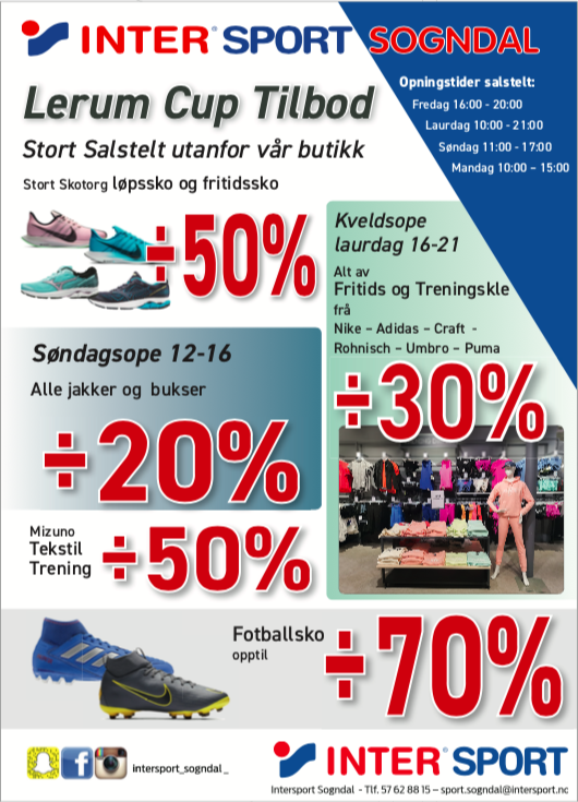Intersport sine tilbod under Lerum Cup