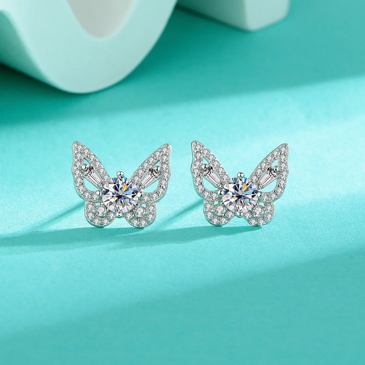 Today's special:earring in butterfly sterling silver mossanite, perfect gift choice for women and girl