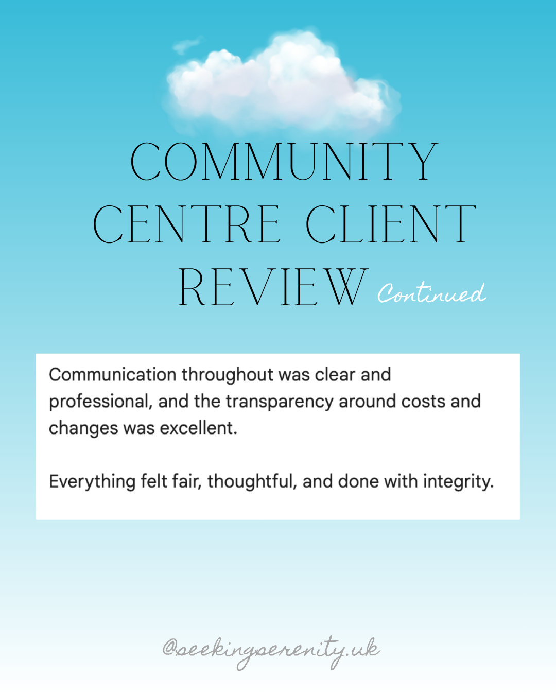 community centre decluttering client five star review