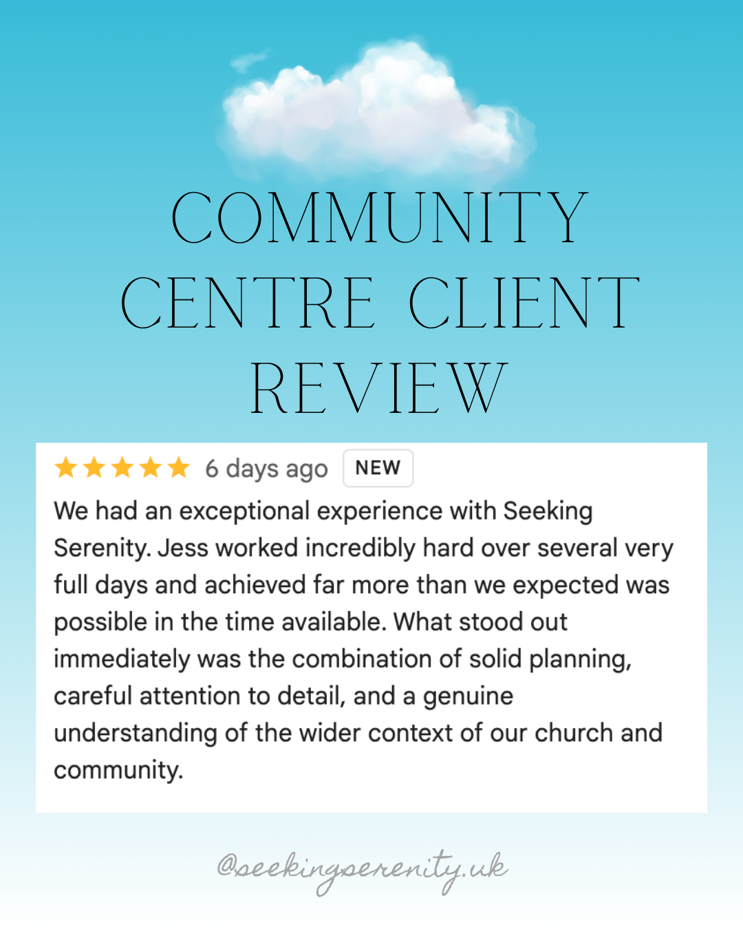 community centre decluttering client five star review