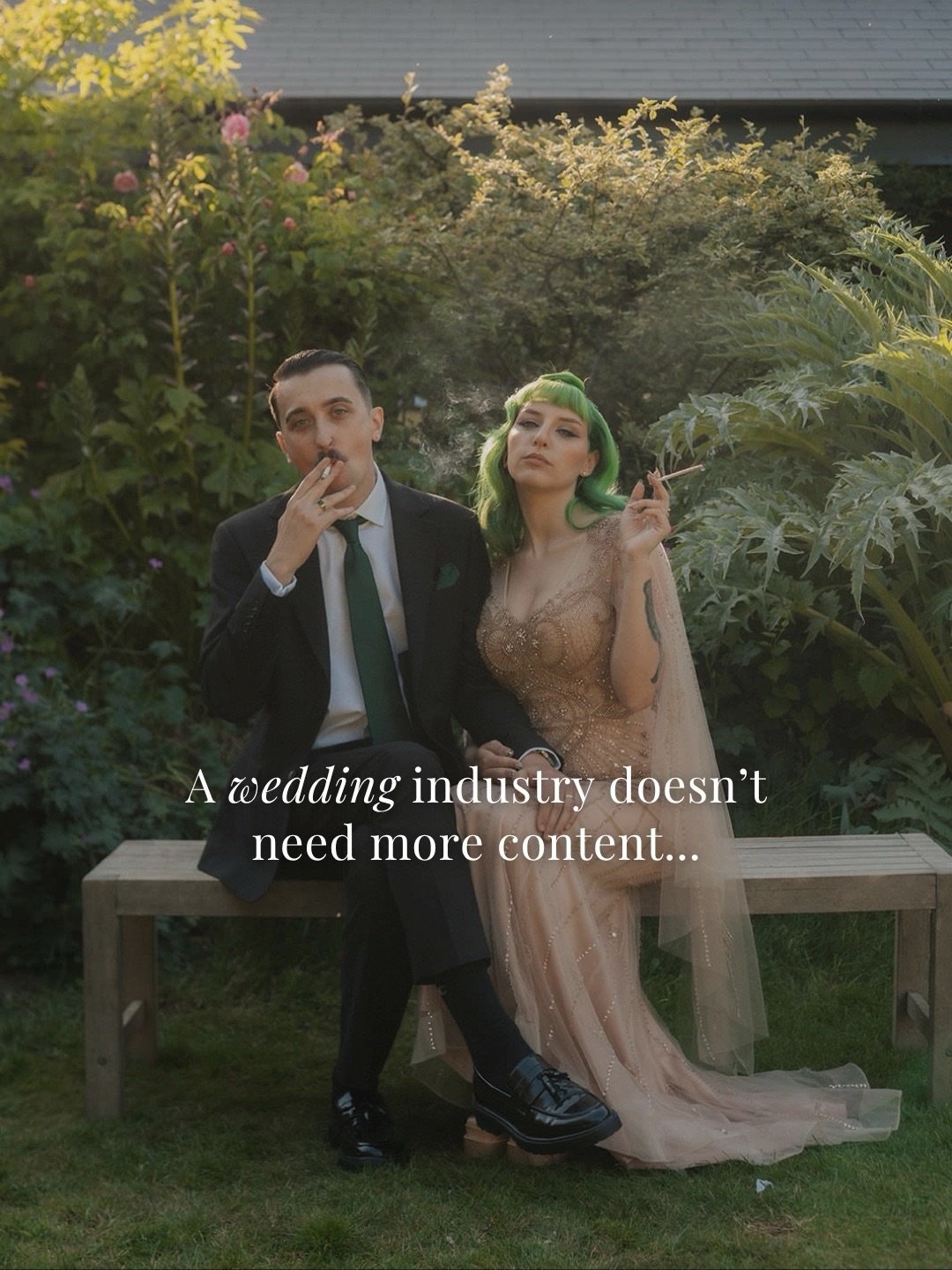 I&rsquo;ve been thinking about this a lot lately.

We&rsquo;re all so deep in content culture that it&rsquo;s easy to forget what a wedding actually is. It&rsquo;s not a shoot. It&rsquo;s not a portfolio opportunity. It&rsquo;s not something that exi