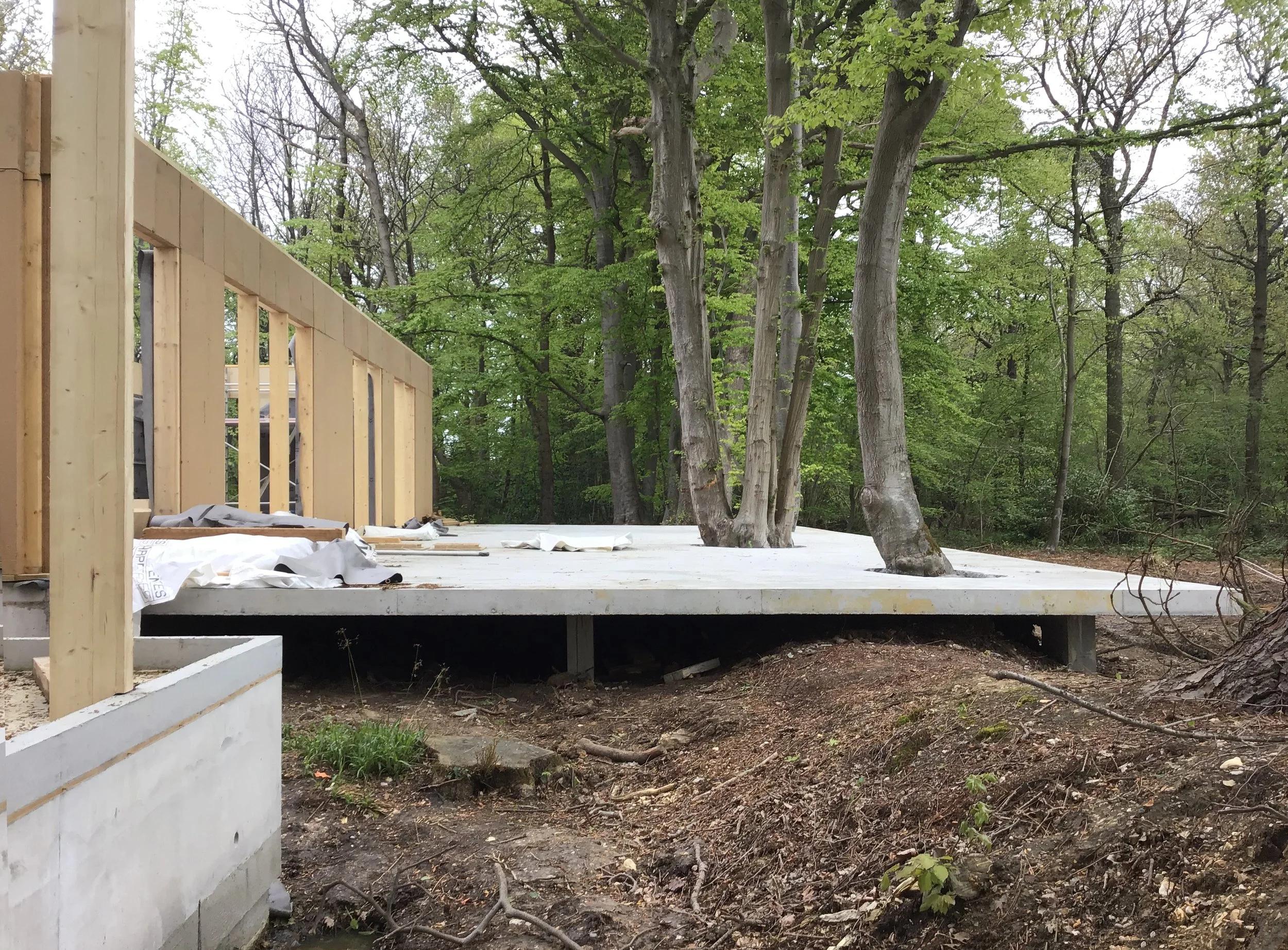 Vue extérieure d'une maison réalisée à Vasterival