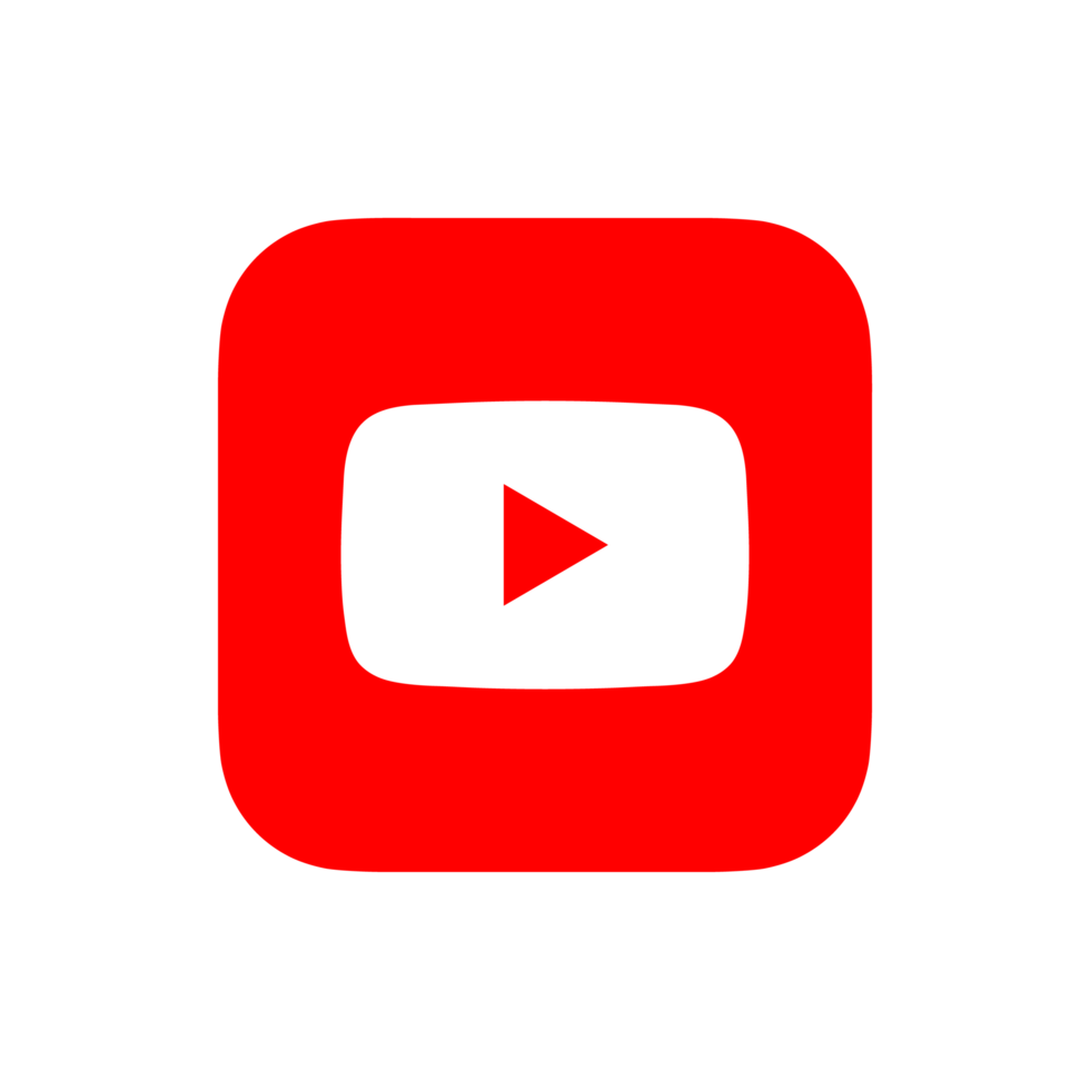 Das YouTube-Logo, bestehend aus einem roten Quadrat mit abgerundeten Ecken und einem weißen Rechteck mit rotem Dreieck in der Mitte, das einen Play-Button symbolisiert.