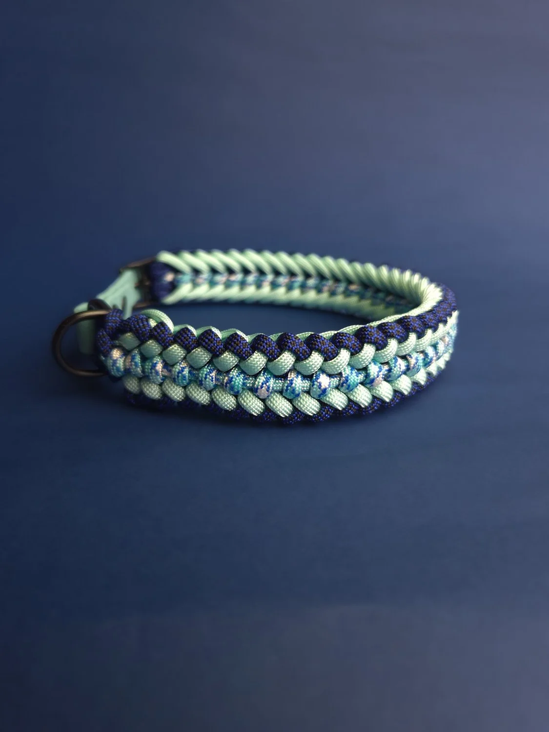 Woven Collar Medium  BLUE  32-40cm