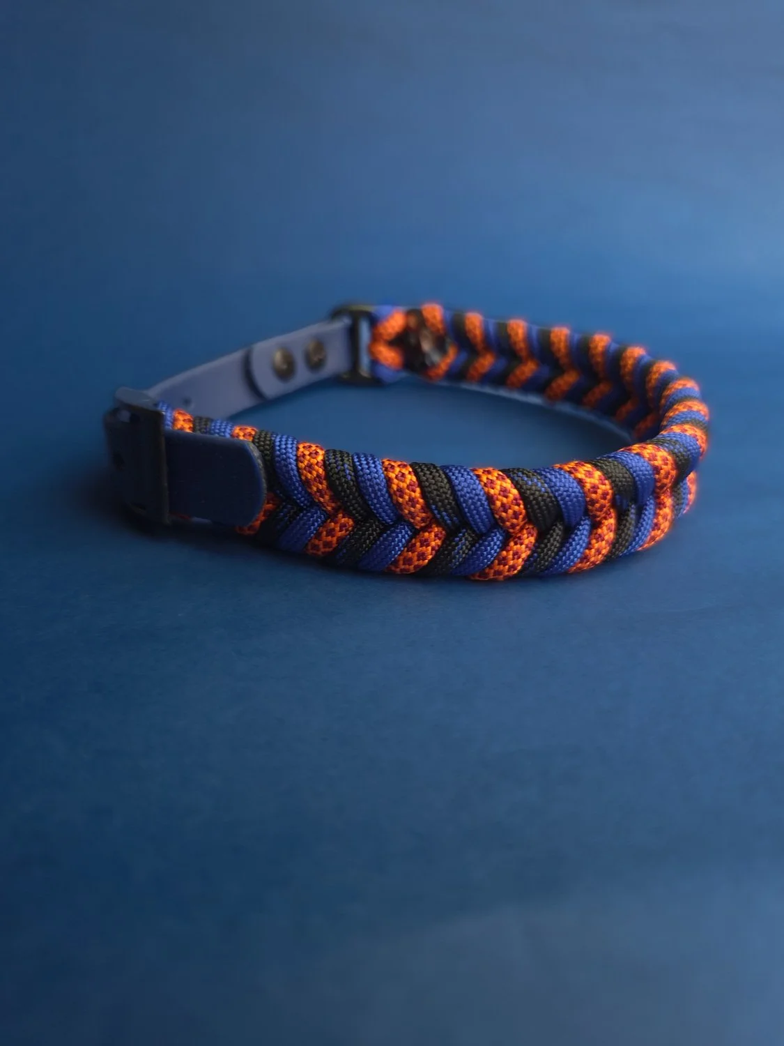 Woven Collar Small  BLUE & ORANGE 26cm-32cm