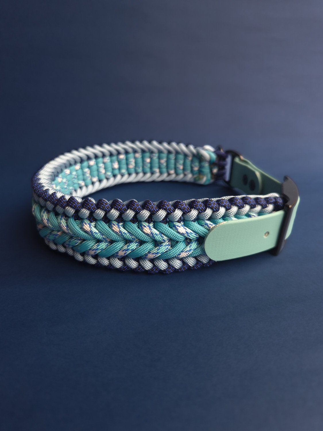 Woven Collar Large BLUE  38-45cm
