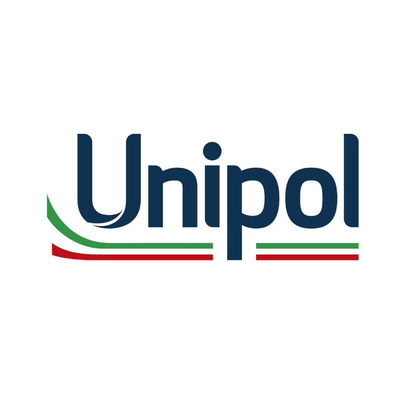 Logo di Unipol con bandiera italiana stilizzata sotto.