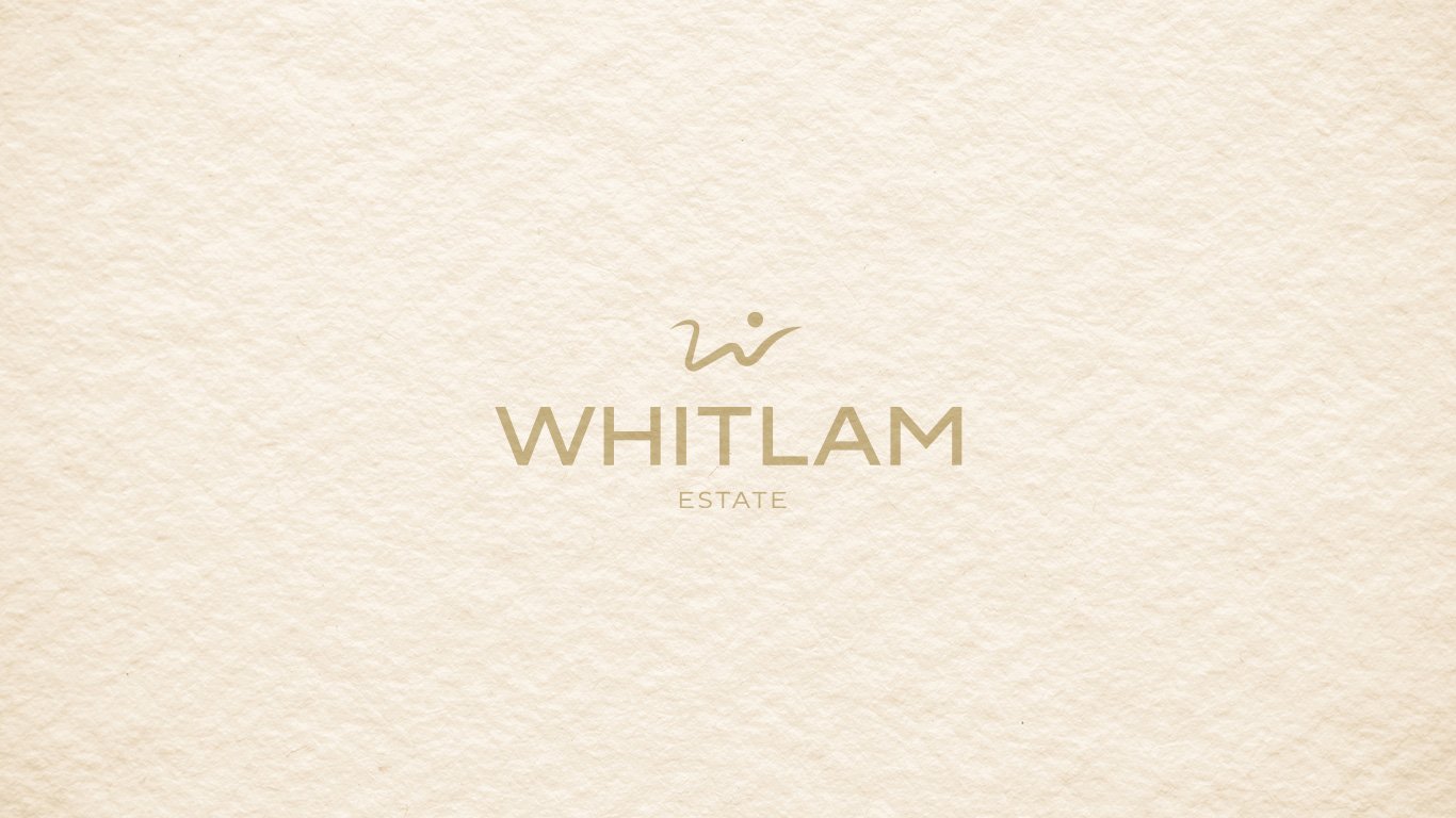 Whitlam Estate logo on beige textured background