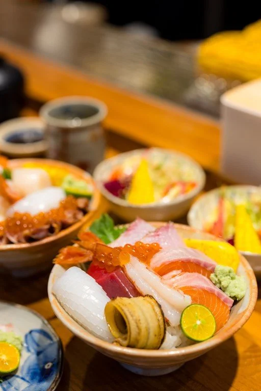 Japanese sushi on dinner table
