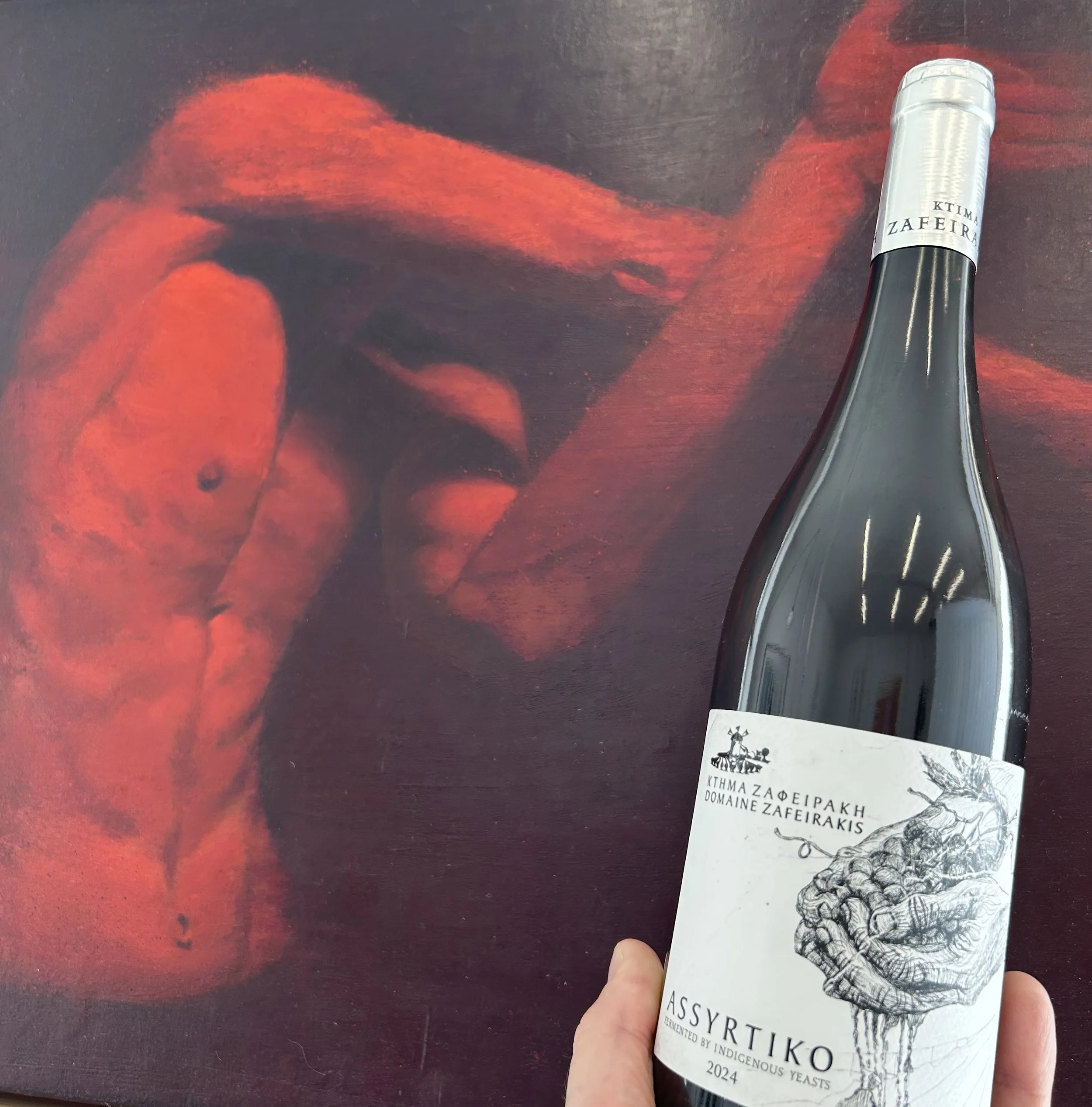  
   
    Gray Simpson ‘Flex’
   

   
     Paired with  
    Domaine Zafeirakis Assyrtiko 2024. Bright, mineral and sharply focused, with tension cutting through depth and shadow. Chosen to echo the contrast, physicality and charged atmosphere withi