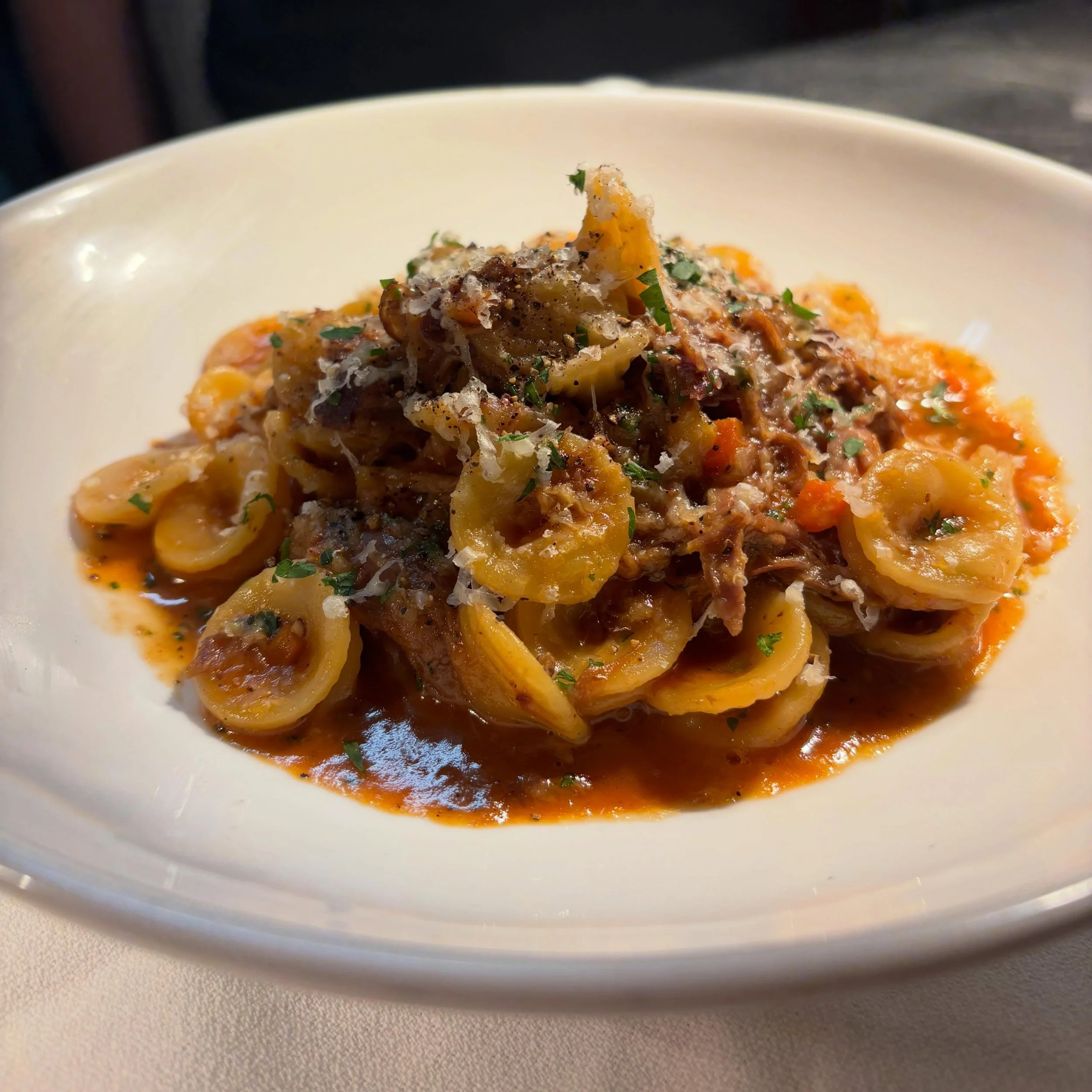 Plat du Bar! Oriechette with slow cooked duck ragu on for this week&rsquo;s plat du bar. Comfort food at its finest.

As always in the Plat du Bar series, $30 will get you a delicious meal for one. Add a glass of wine for $9 and you&rsquo;re in for a