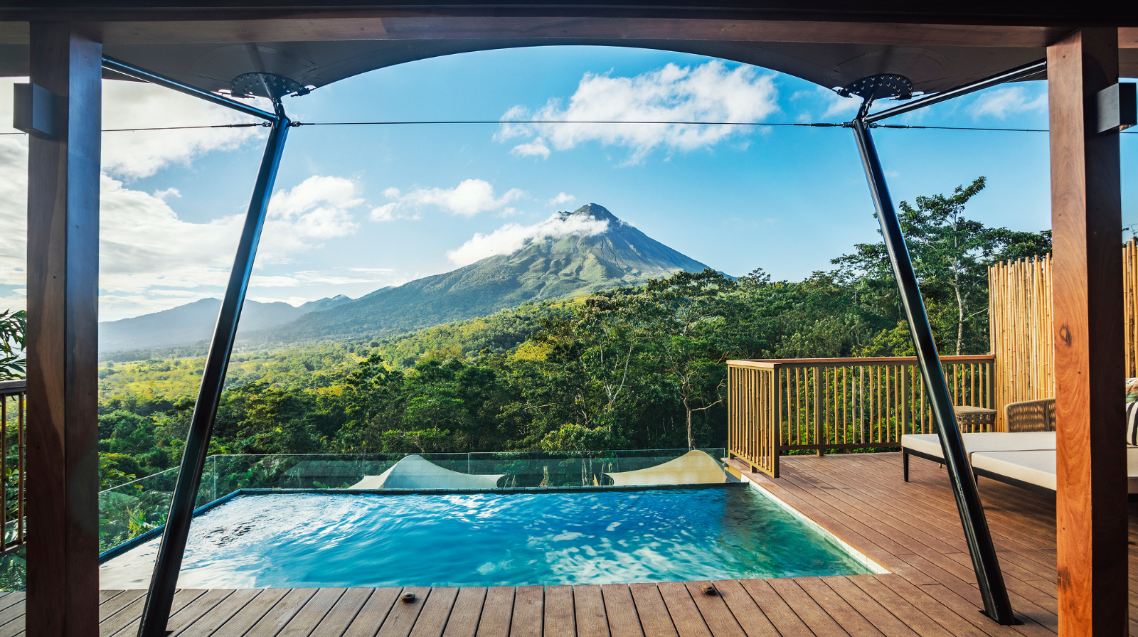 Luxury tented suite with private plunge pool and panoramic Arenal Volcano views in La Fortuna, Costa Rica
