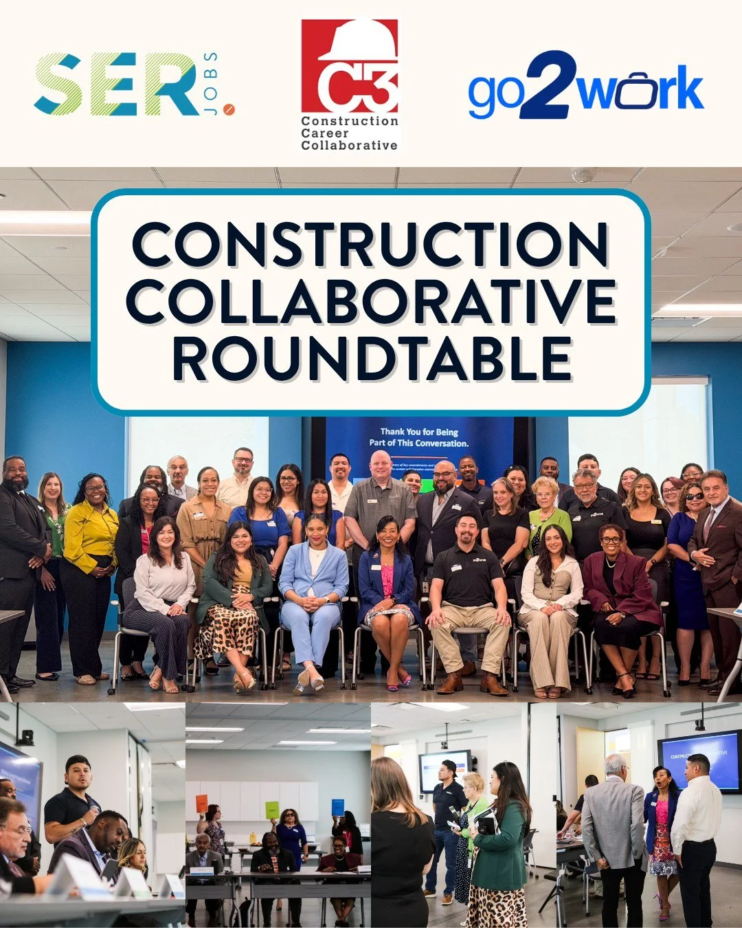 🏗️ Building a stronger construction workforce starts with collaboration.

Last week, SERJobs, the Construction Career Collaborative (C3), and @go2workapp  welcomed industry leaders, employer partners, and workforce organizations for the Houston Cons