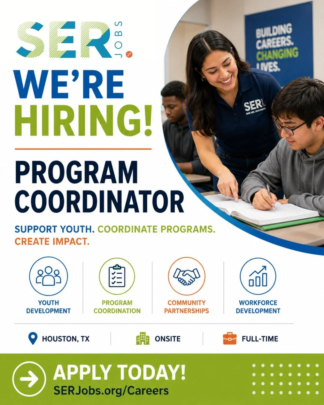 🚨 We're Hiring: Program Coordinator to support our YouthBuild program and help young adults build pathways to education, training, and employment.

In this role, you'll coordinate program activities, support participant success, collaborate with sta