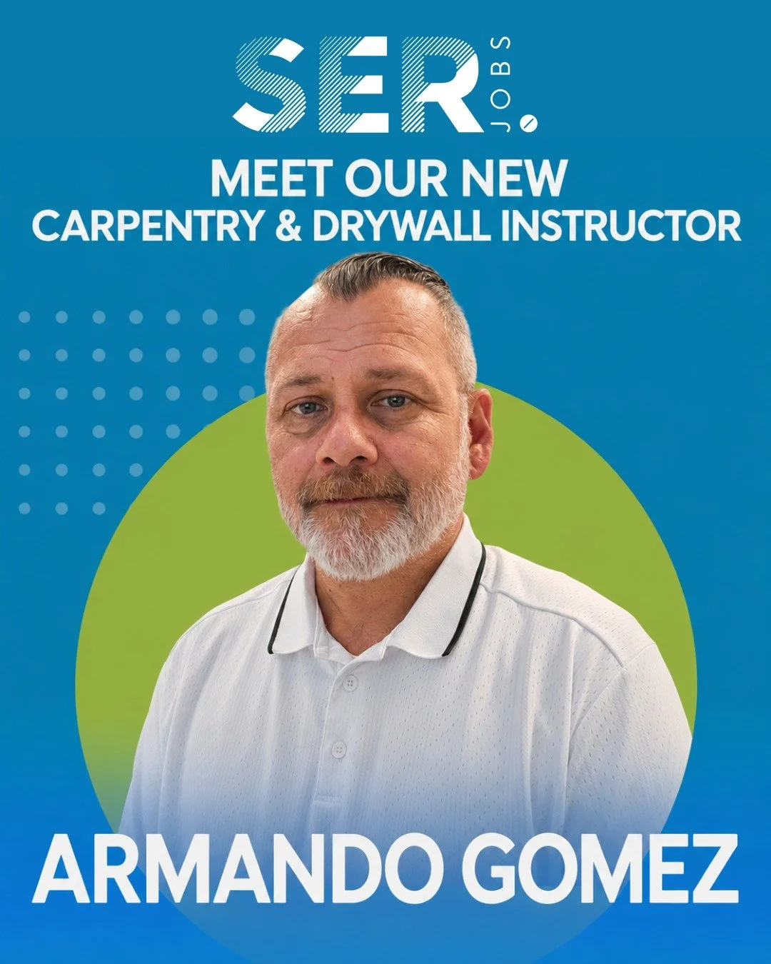 We're excited to welcome Armando Gomez to SERJobs as our new Carpentry &amp; Drywall Instructor.🪚

With more than 30 years of experience in the construction industry, Armando brings a wealth of knowledge in residential and commercial carpentry, fram