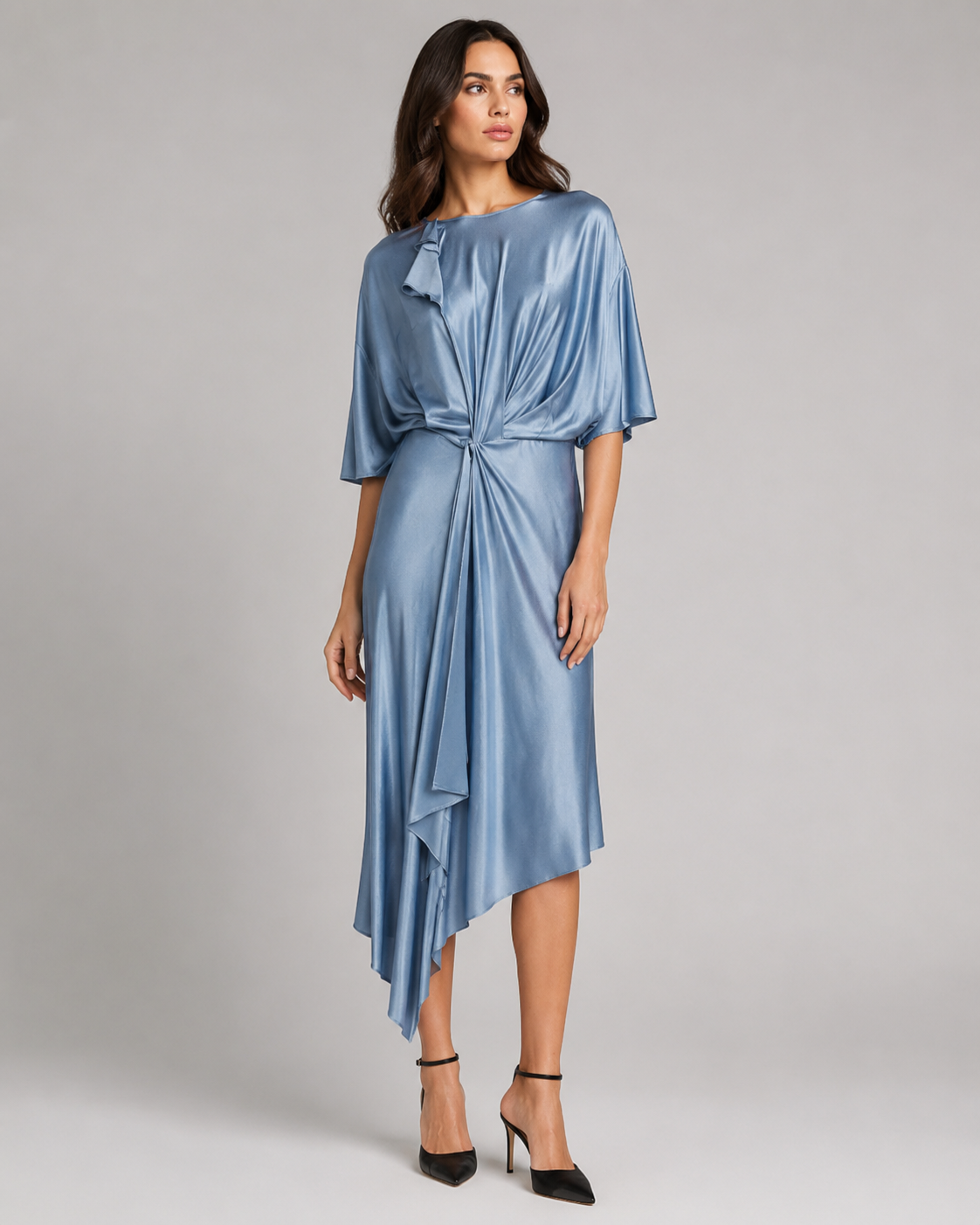 Victoria Beckham - Plava Midi Haljina
