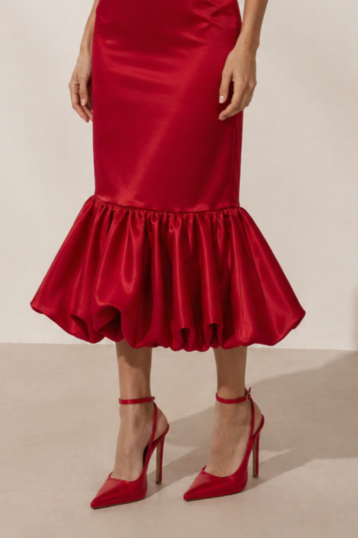 Because of Alice Red Bubble Hem 2