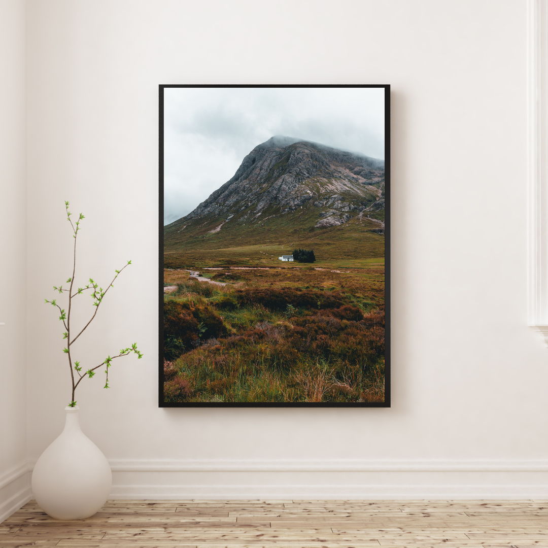 Wee White Hut Glencoe Landscape Photography Print Scottish Gifts