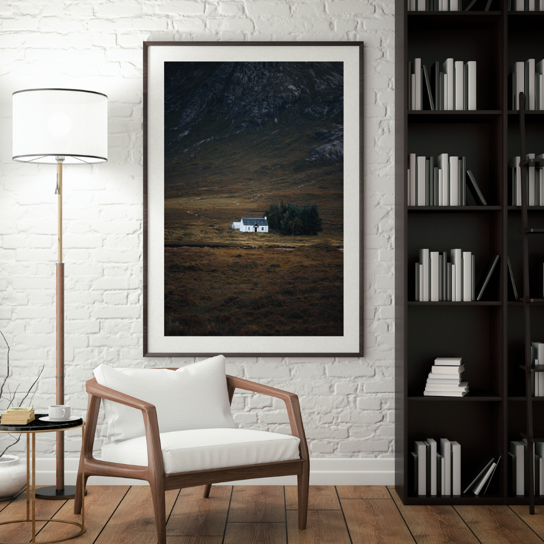 Wee white Hut glencoe scotland landscape photography print.png