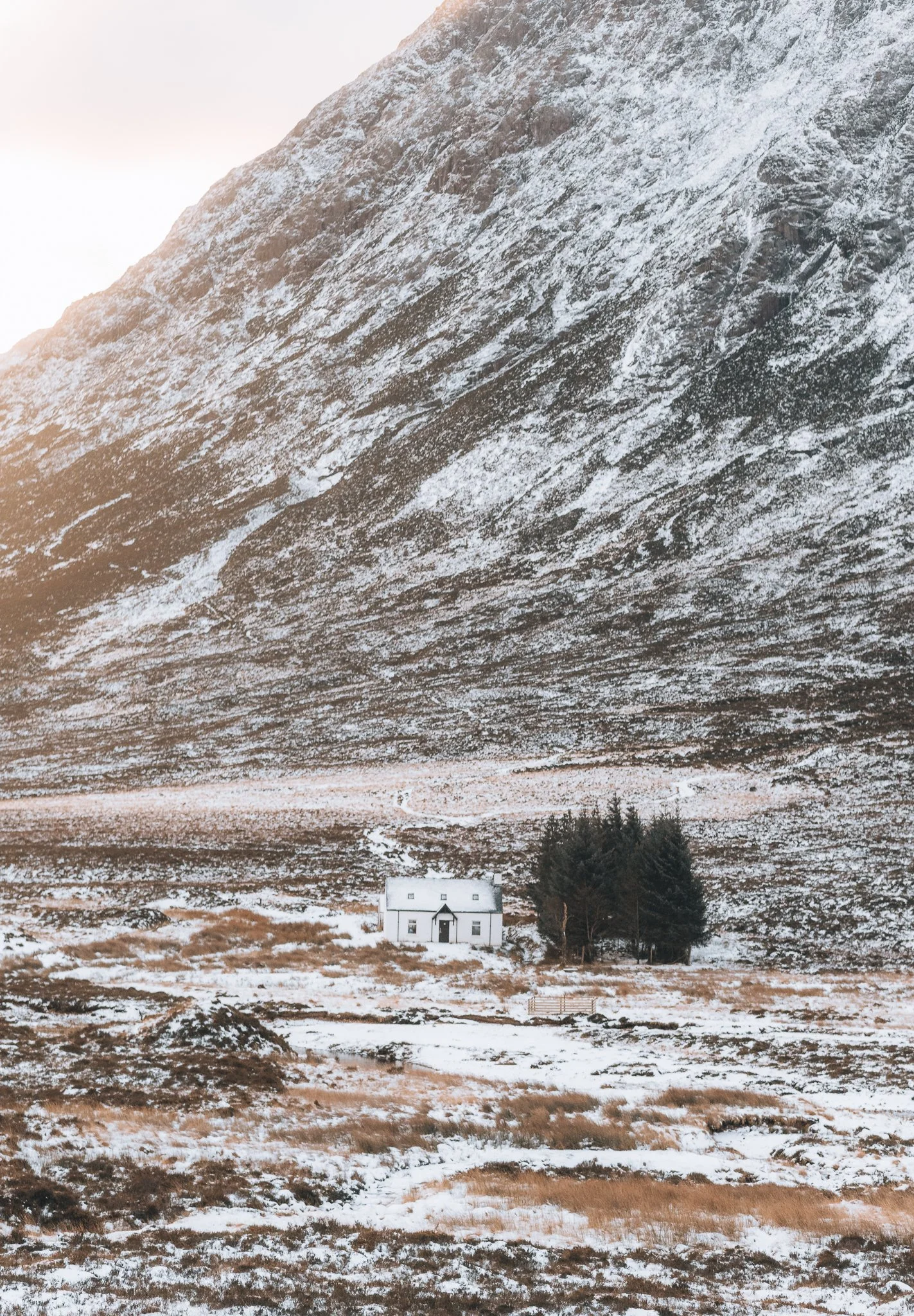 Wee White House Glencoe Snow Photography Print