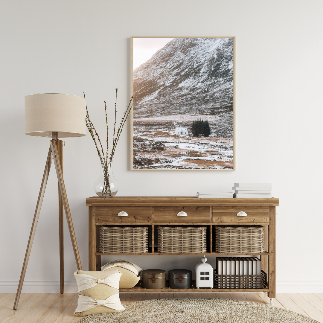 Wee White Hut Glencoe Scotland Landscape Photography Print, Travel Print, Scottish Gifts, Home Decor, Digital Prints