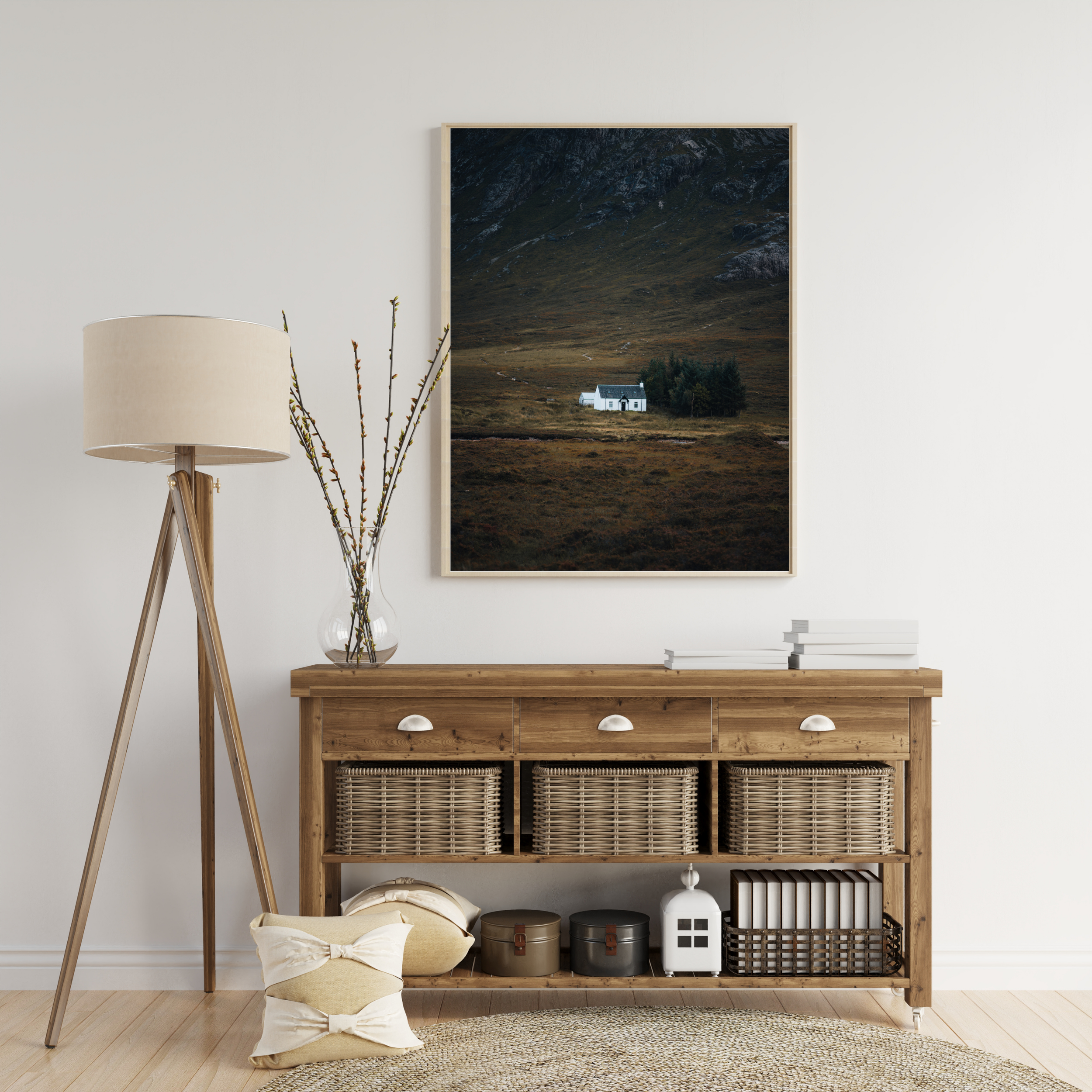 Wee White House Lagangarbh Hut Glencoe Scotland Landscape Photography Print