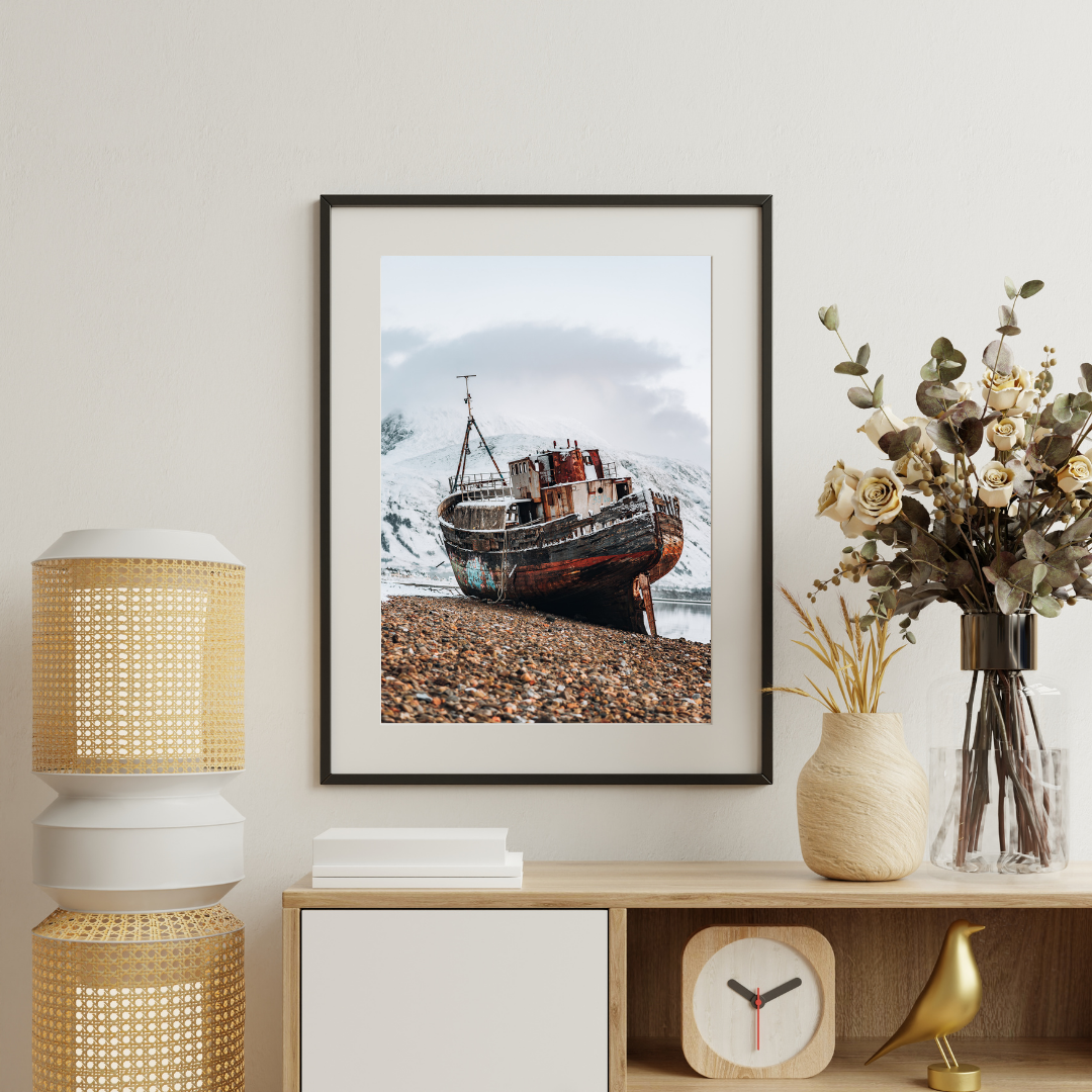 Corpach Shipwreck Ben Nevis Scotland Landscape Photography Print, Travel Prints, Large Wall Art, Scottish Gifts, Home Decor