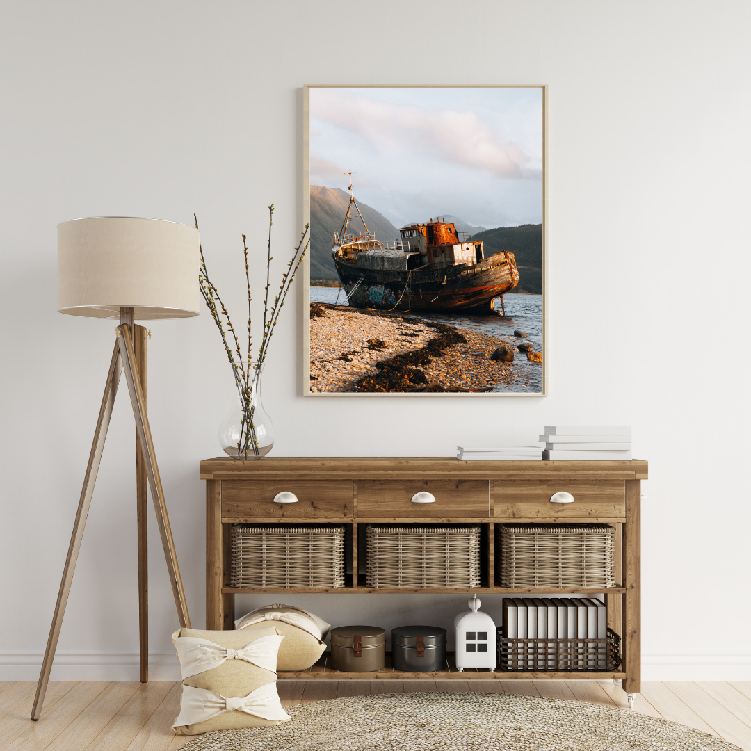 The Old Boat of Caol, Corpach Shipwreck Scotland Landscape Photography Print, Travel Prints, Travel Poster, Wall Art