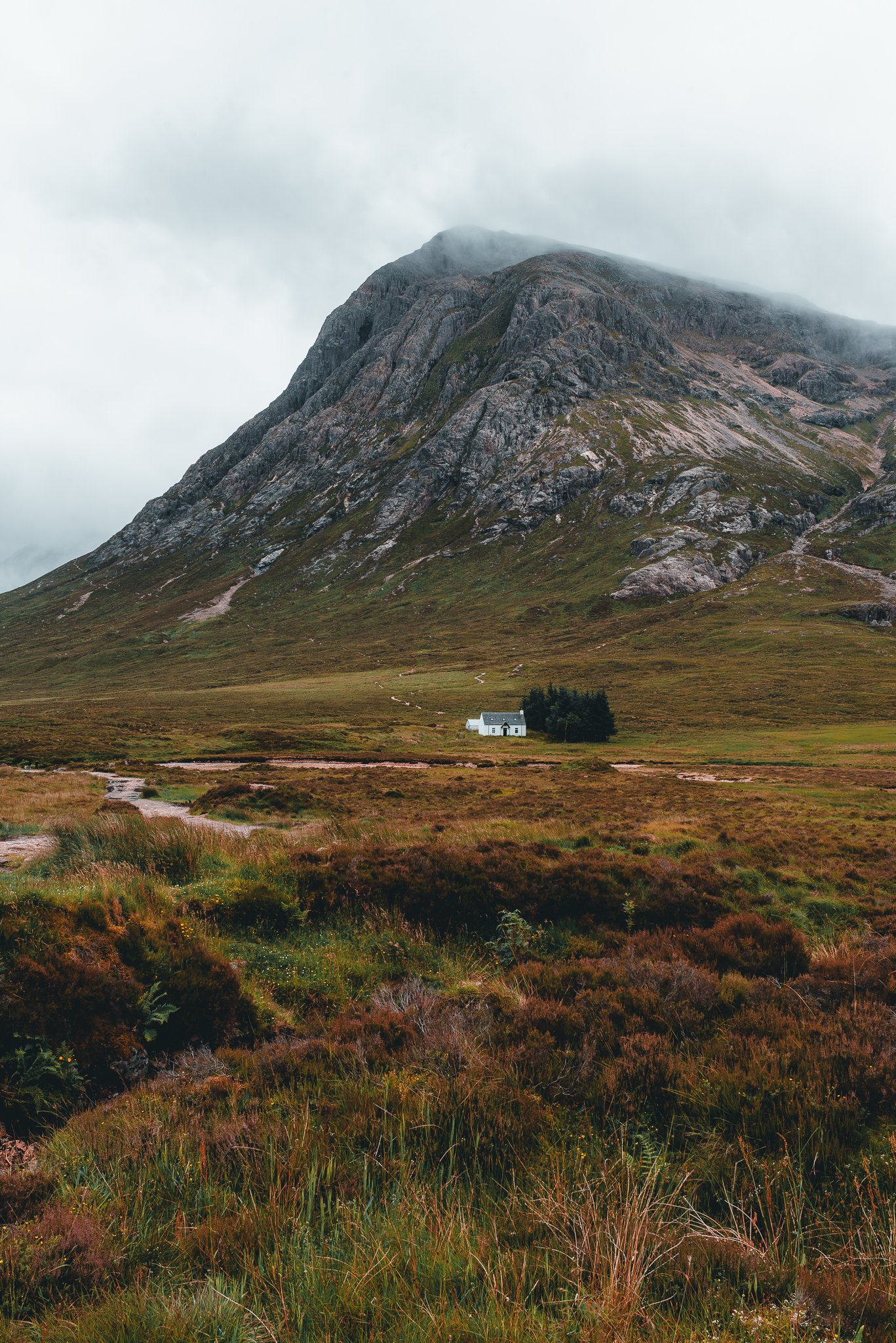 Lagangarbh Hut 'The wee white house' Glen Coe Photography Print