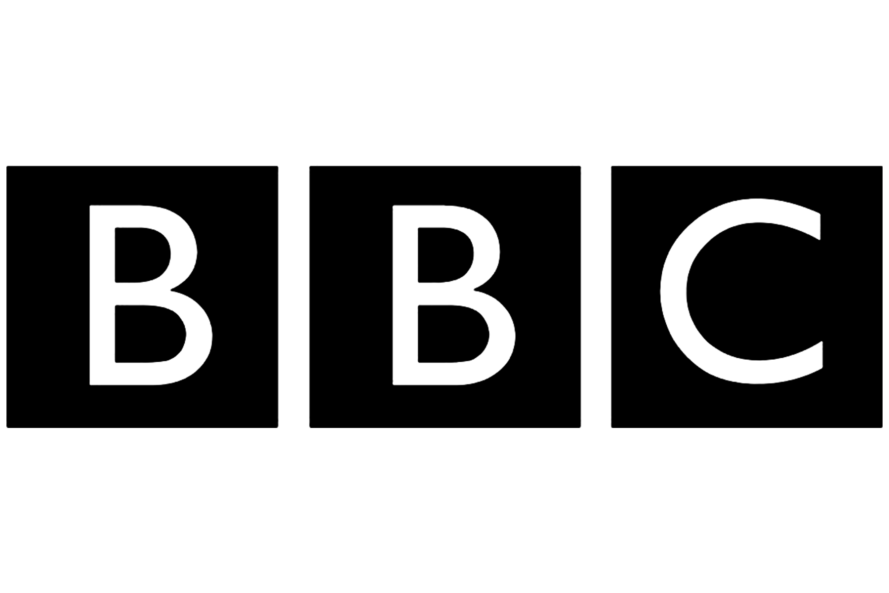 The logo of the network channel BBC, with large uppercase black letters spelling 'BBC' on a white background.