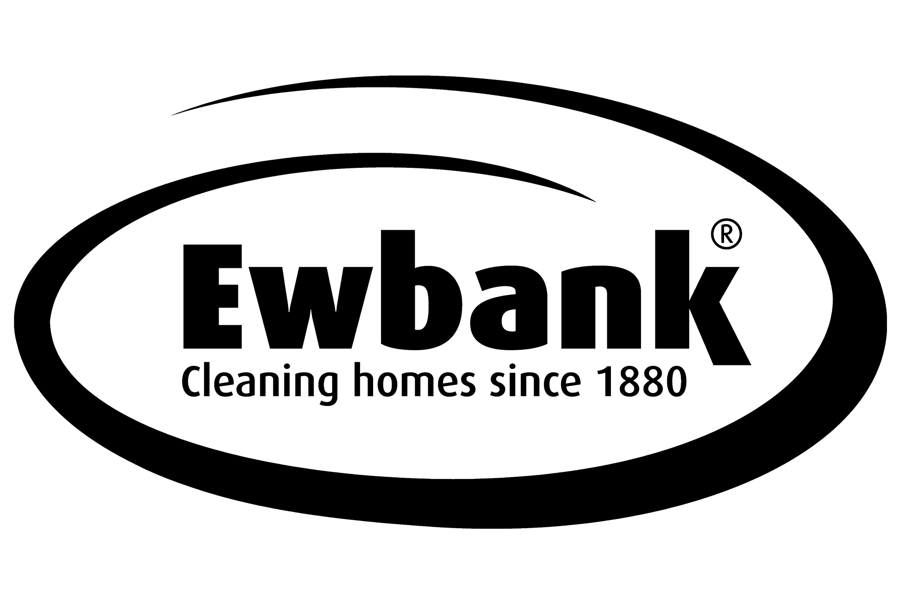 Ewbank logo with the slogan 'cleaning homes since 1880' in black and white.