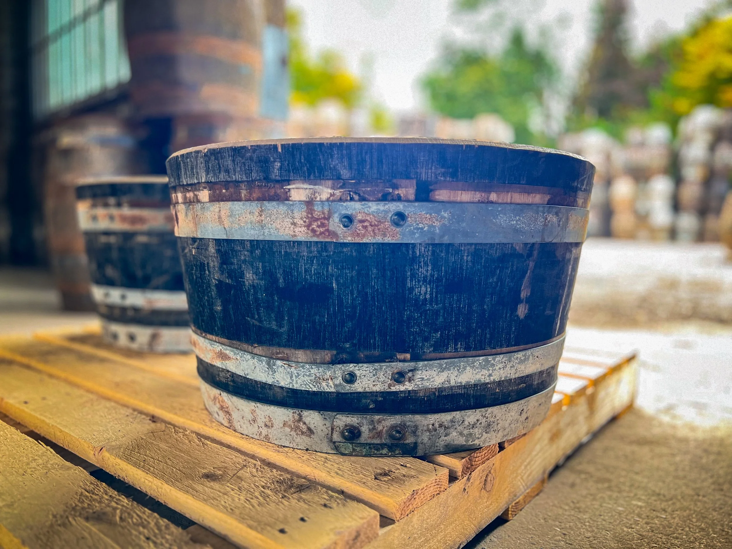 Rustic Large Planter (Wine Cask)