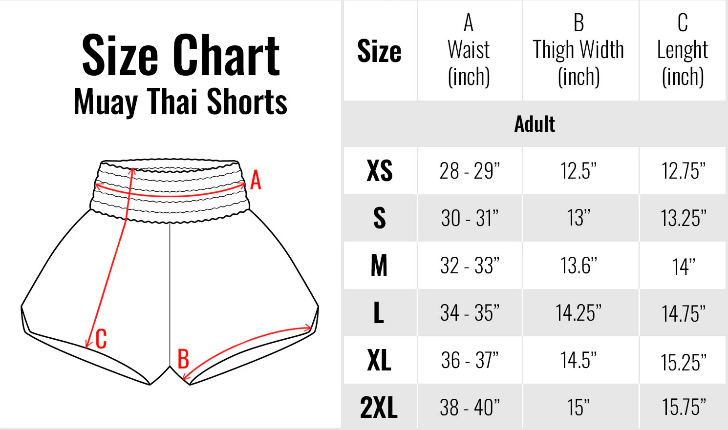 The Warpath Shorts Size Chart.png