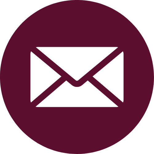 Icône d'une enveloppe de courrier électronique en blanc sur fond violet.