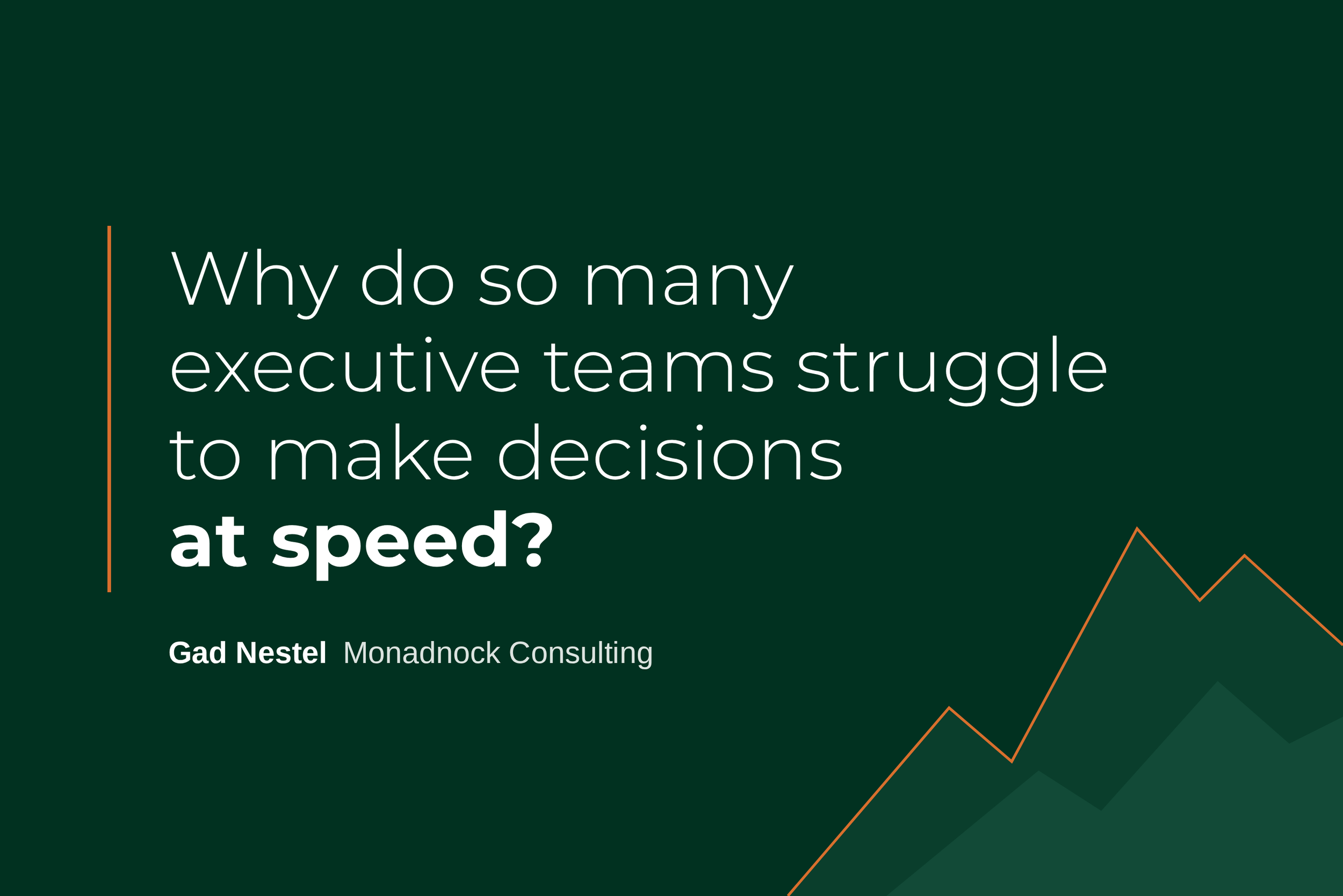 Why do so many executive teams struggle to make decisions at speed?