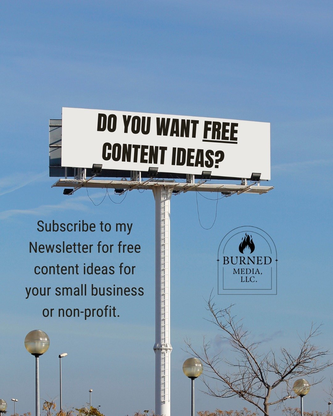 Do you want FREE content ideas every month? Well, look no further! We have a monthly newsletter full of social media content ideas! 

To sign up, click here: https://www.burnedmediallc.com/newsletters 

Get expert social media advice at zero cost! Wh