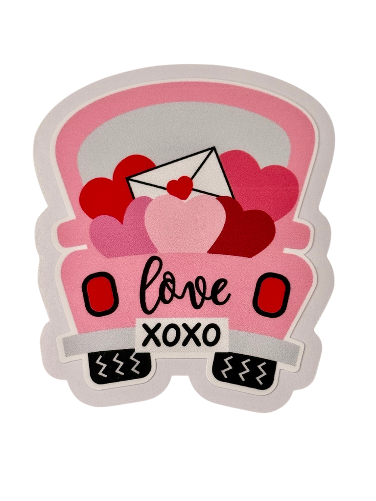 Pink Truck with Hearts and Envelope